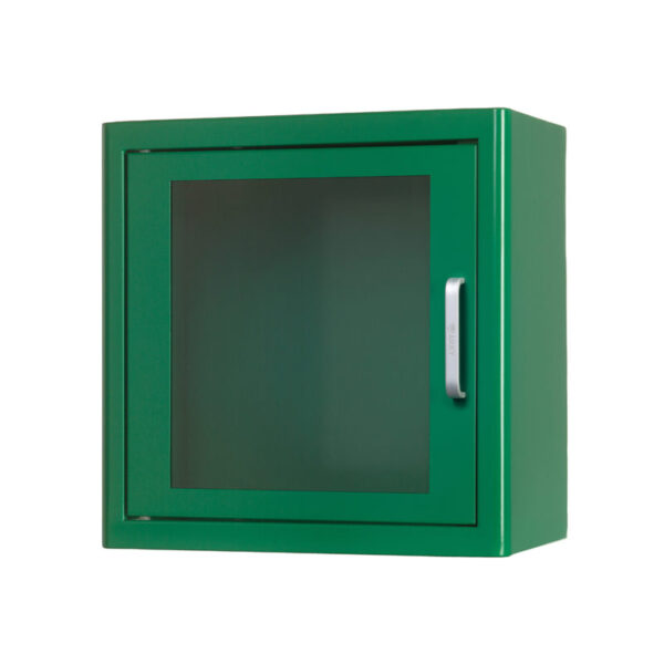 Metalen AED binnenkast groen met alarm