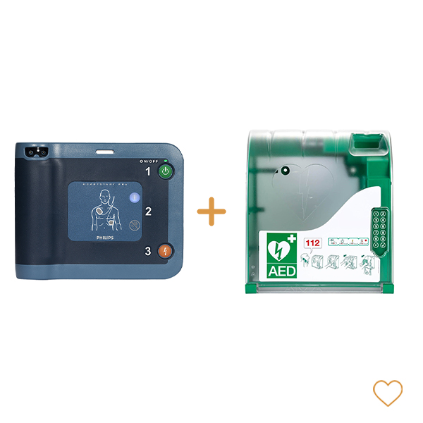Philips heartstart FRx AED + buitenkast met pincode